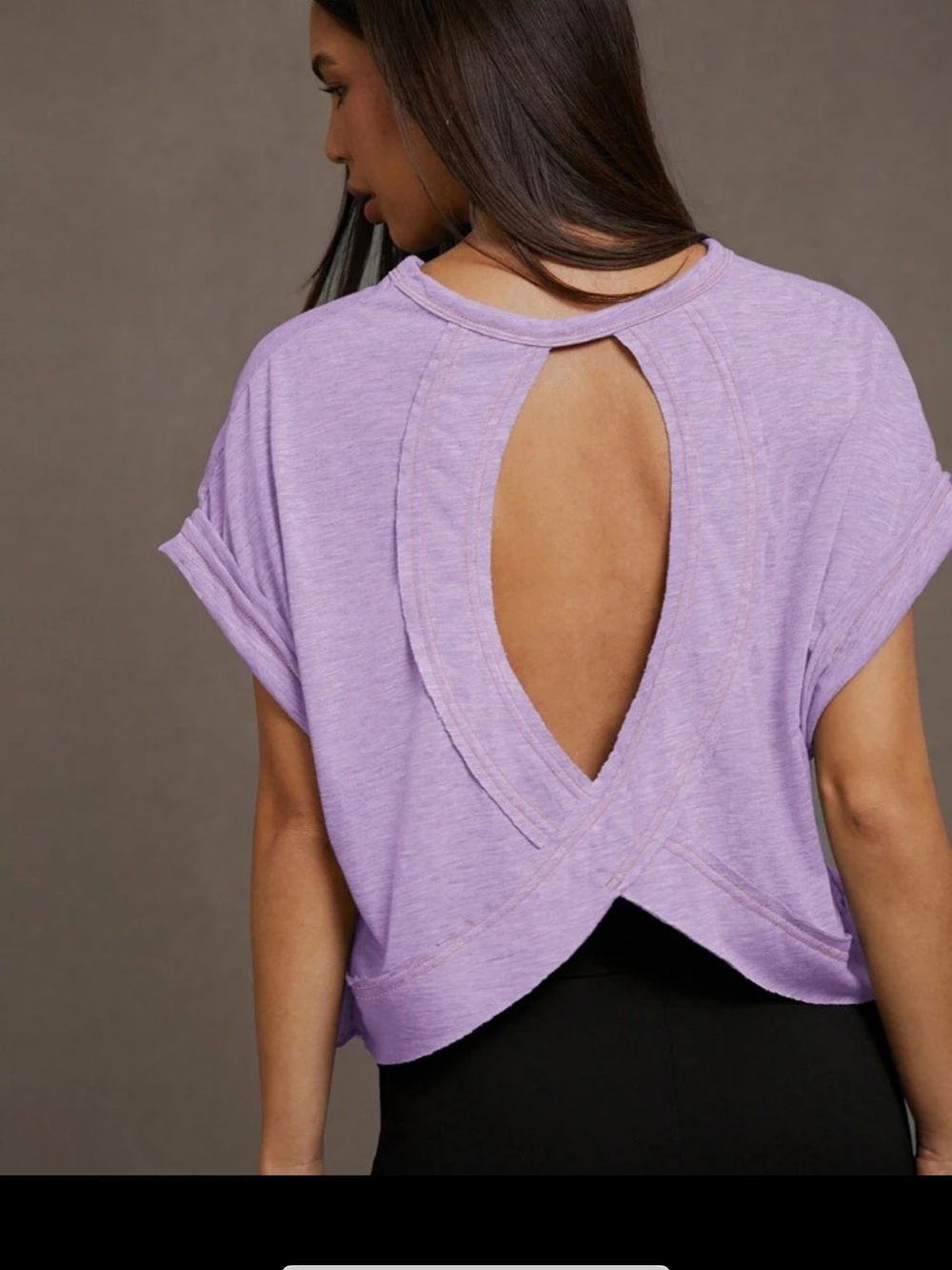 Open-Back Lavender Women’s Short Sleeve Top